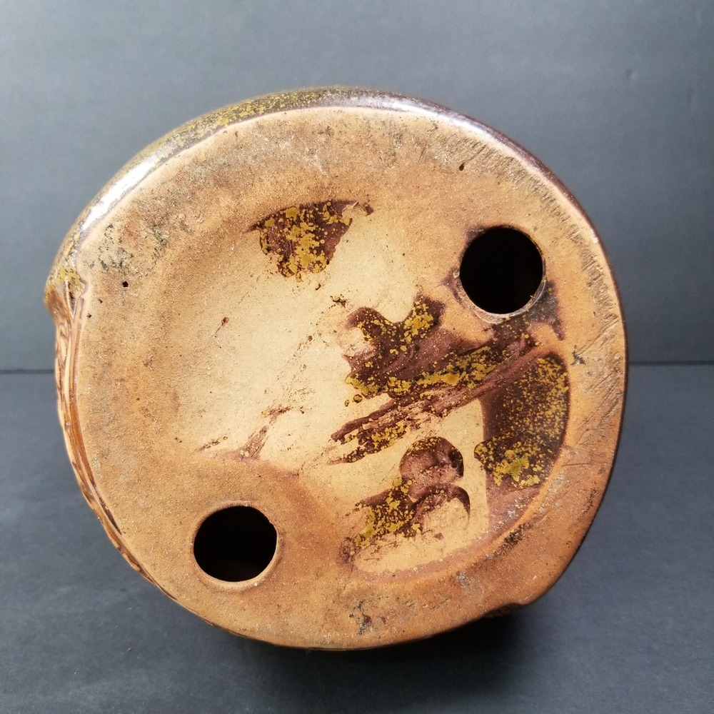 Vintage Mid Century Style Large Ceramic Owl Figurine Brown Glazed 8 Inch Decor - Picture 3 of 9